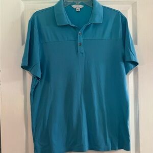 Calvin Klein Teal Blue Polo Shirt Classic Fit size L